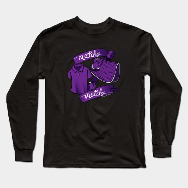 Matchy Matchy - Purple Long Sleeve T-Shirt by lizstaley